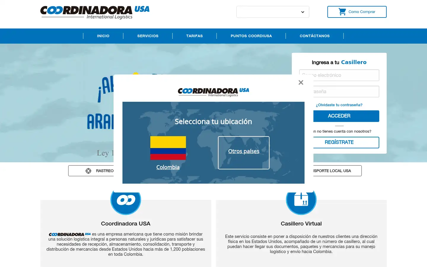 Screenshot of coordinadorausa.com