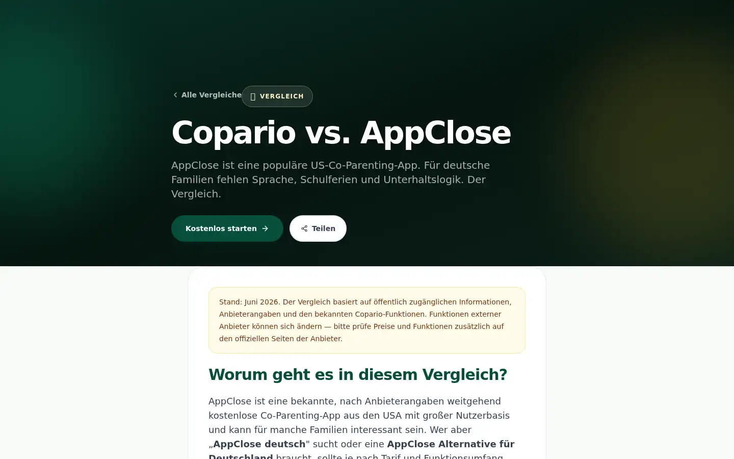 Screenshot of copario.de