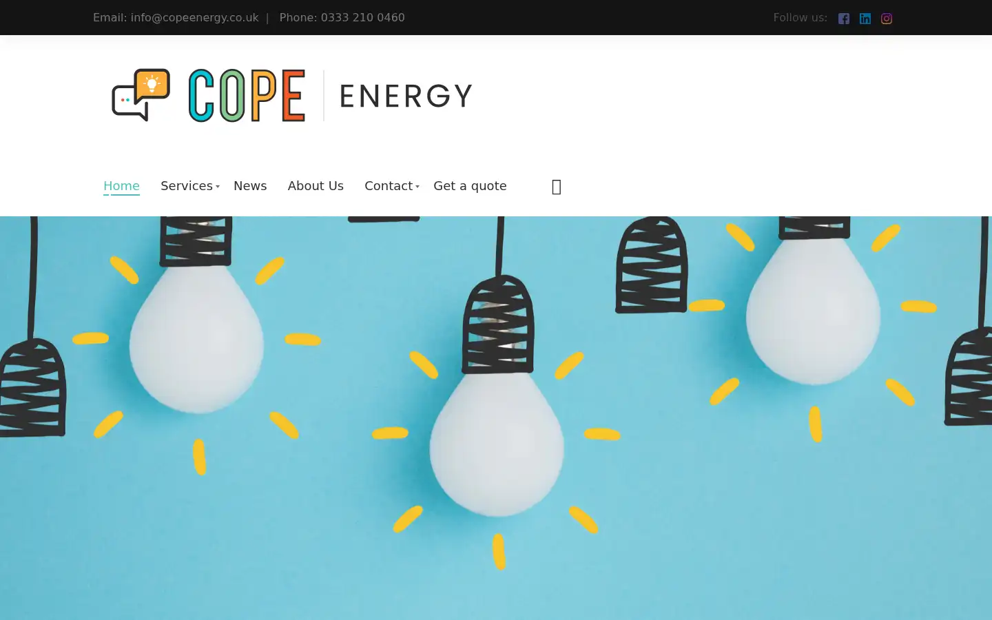 Screenshot of copeenergy.co.uk