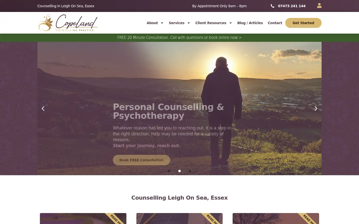 Screenshot of copelandcounselling.com