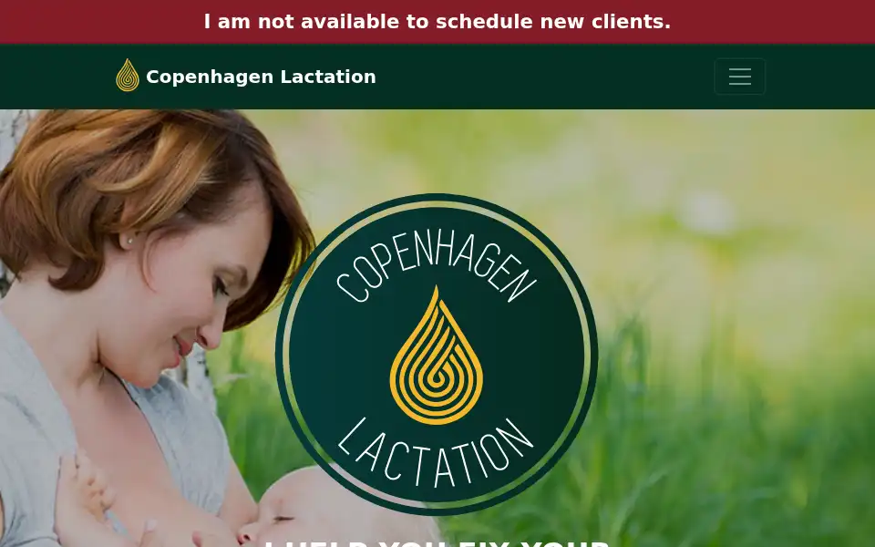 Screenshot of copenhagenlactation.com