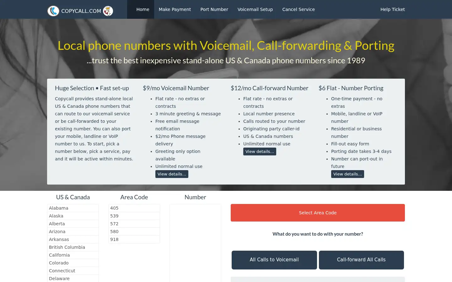 Screenshot of copycall.com