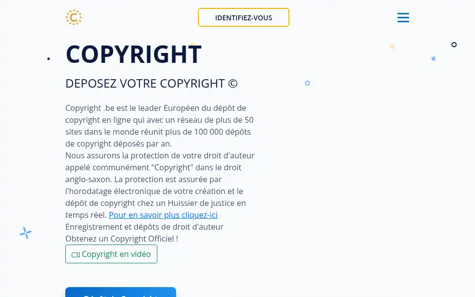 Screenshot of copyright.be