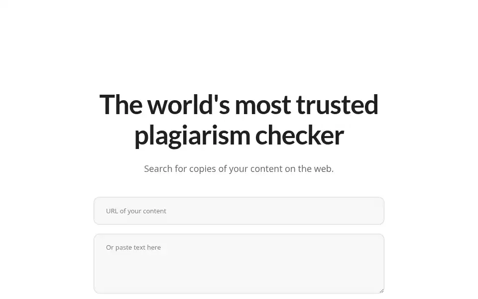 Screenshot of copyscape.com