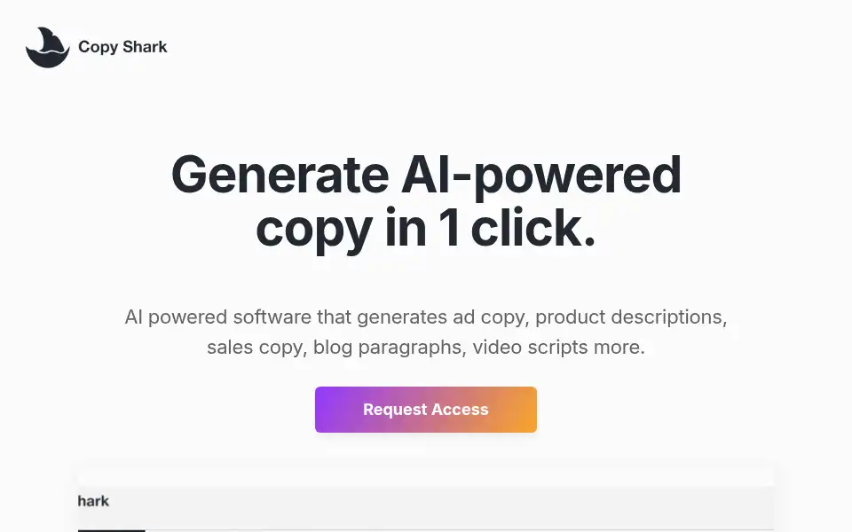 Screenshot of copyshark.ai