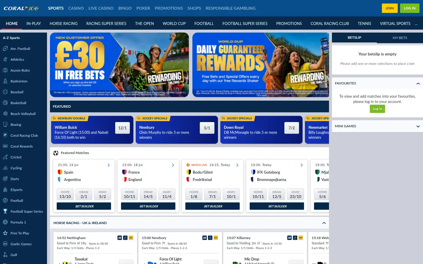Screenshot of coral.co.uk