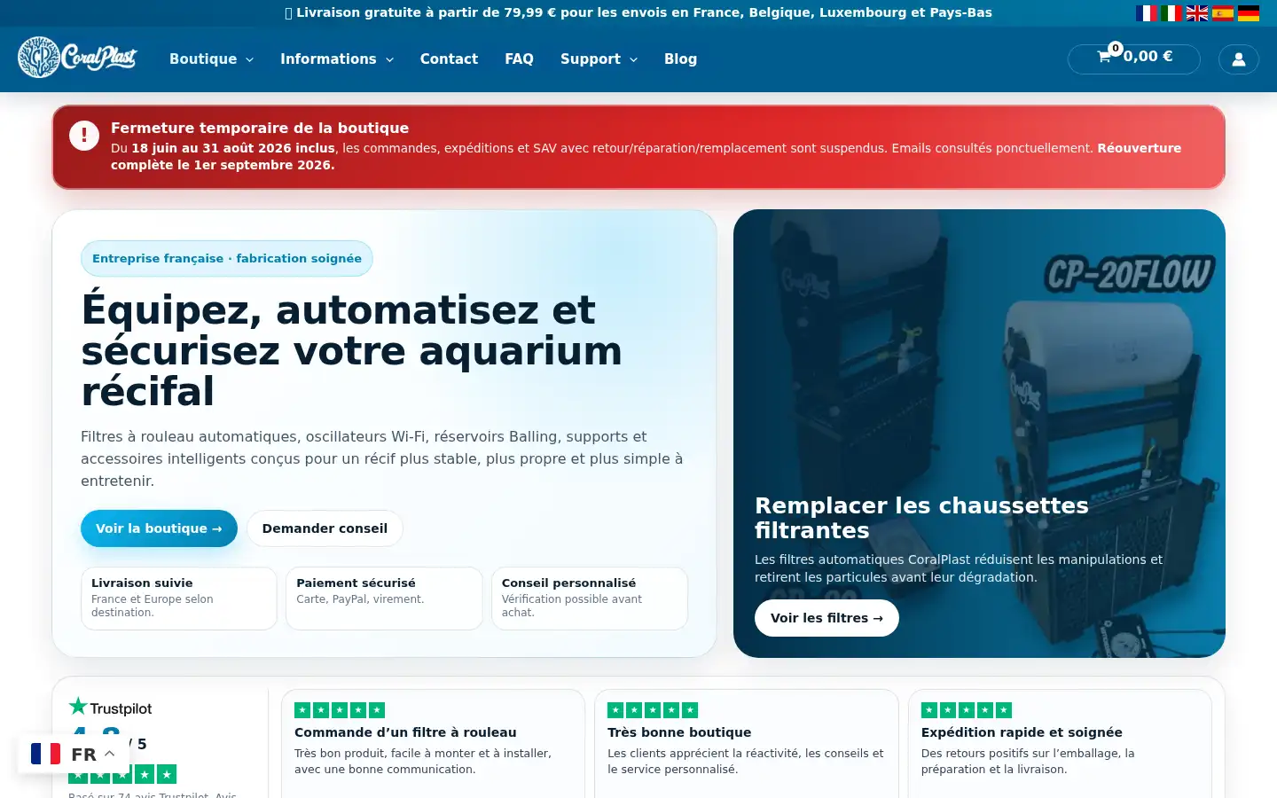 Screenshot of coralplast.fr