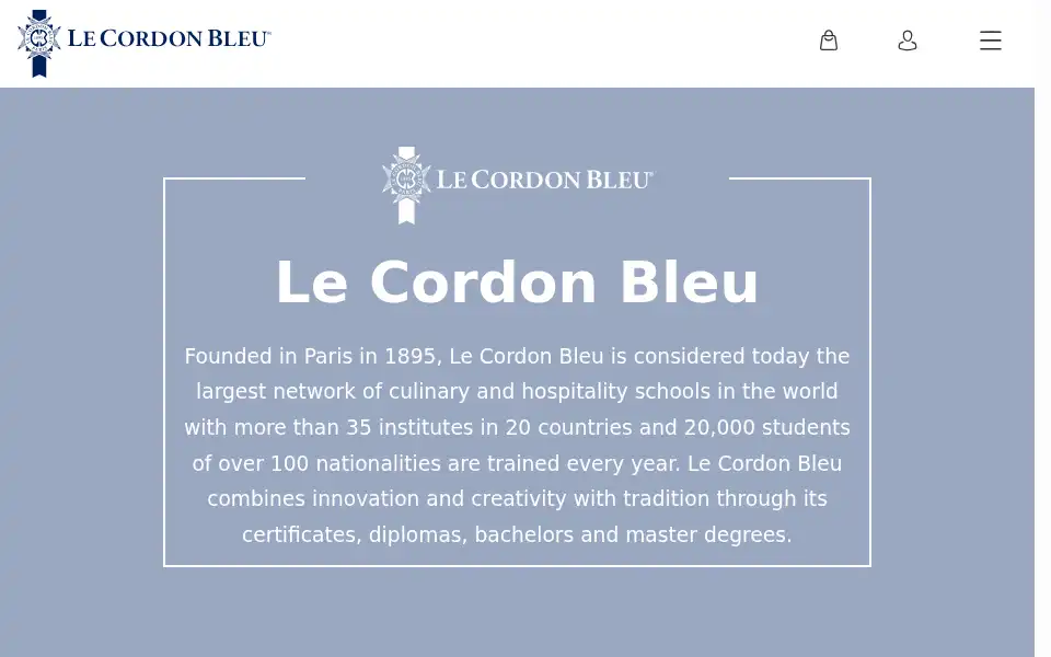 Screenshot of cordonbleu.edu