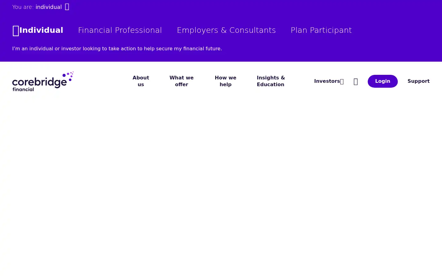 Screenshot of corebridgefinancial.com
