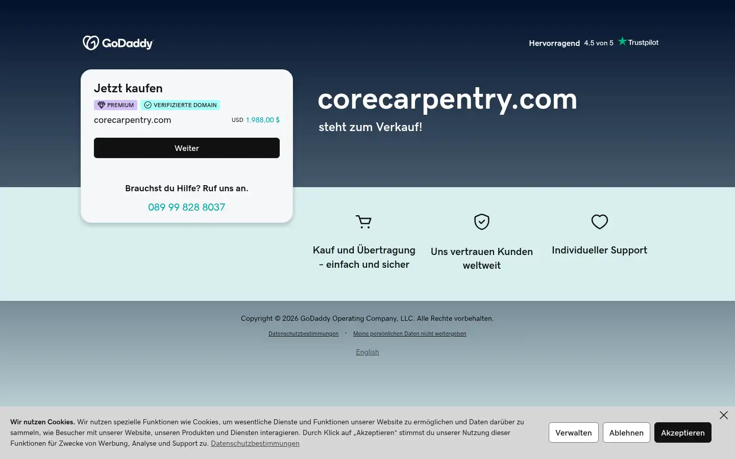 Screenshot of corecarpentry.com