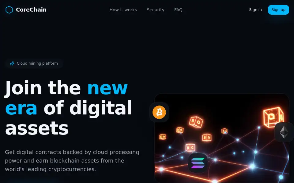 Screenshot of corechain.lovable.app
