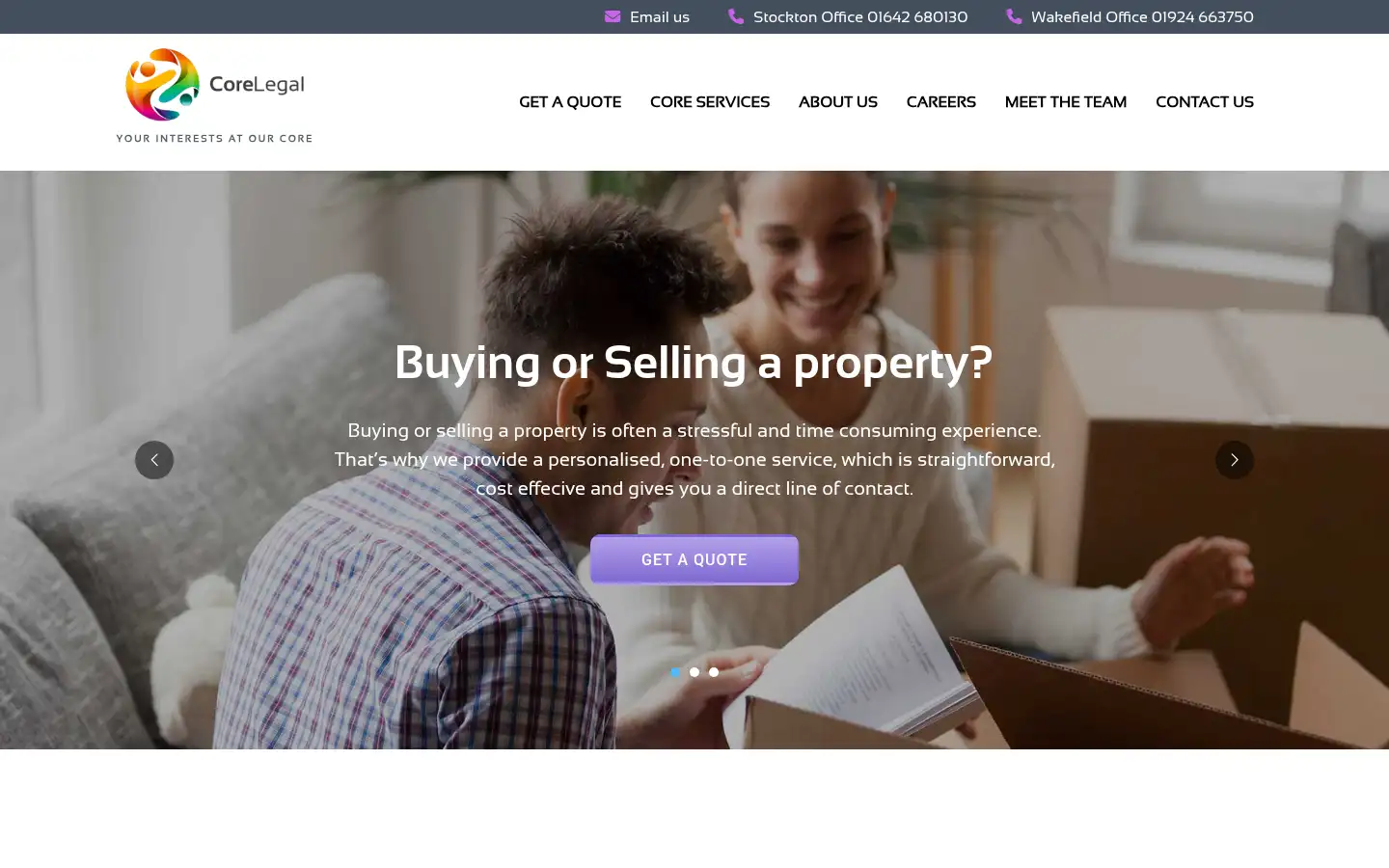Screenshot of corelegal.co.uk
