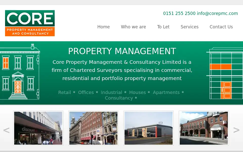 Screenshot of corepmc.com