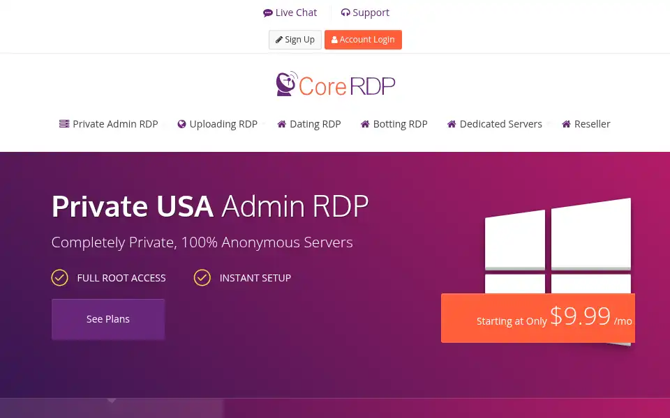 Screenshot of corerdp.com