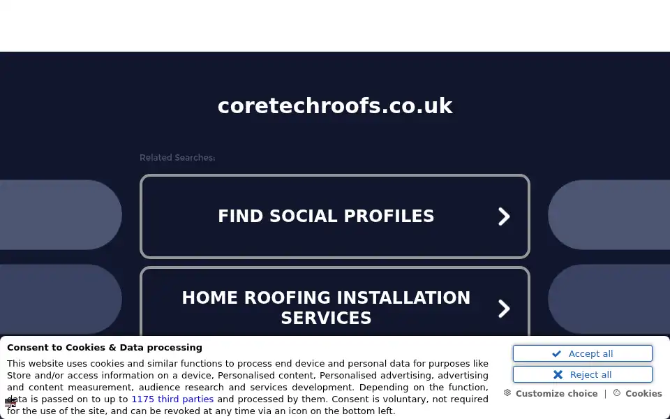 Screenshot of coretechroofs.co.uk
