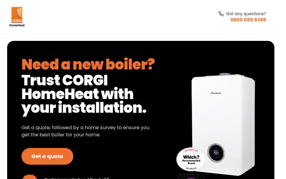 Screenshot of corgihomeheat.co.uk