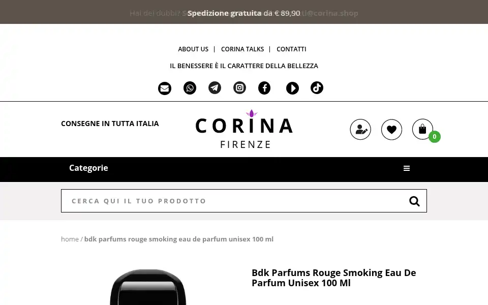 Screenshot of corina.shop