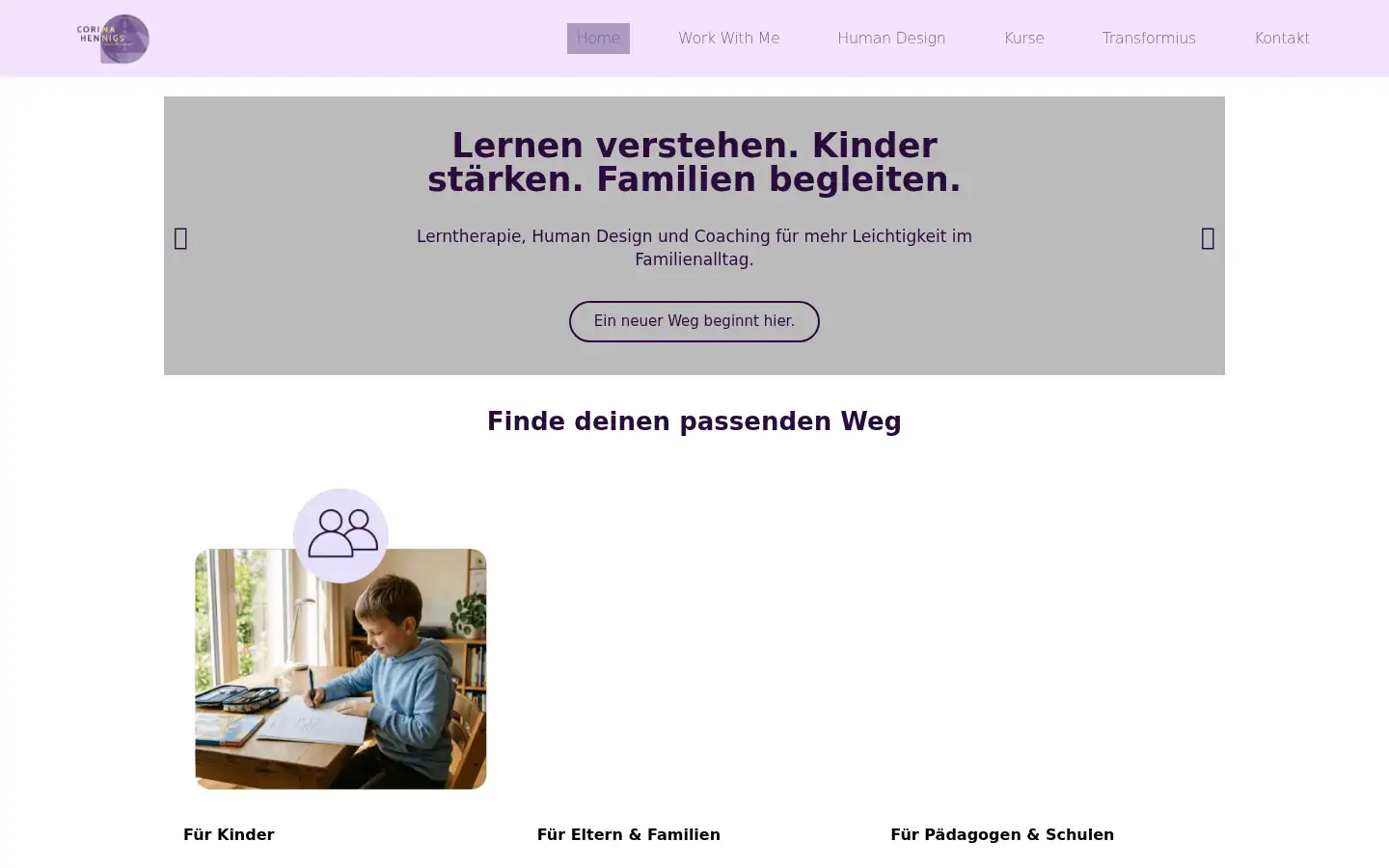 Screenshot of corinahennigs.com