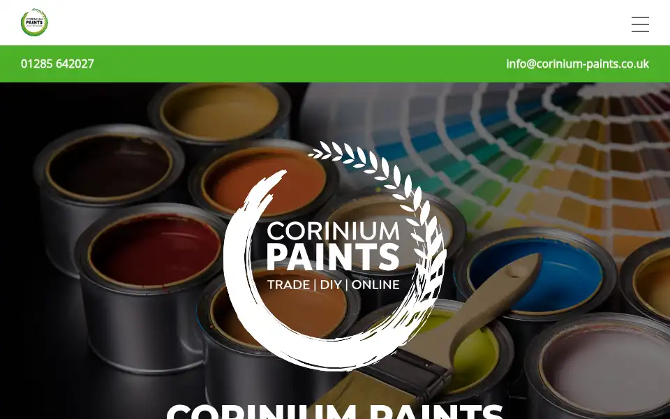 Screenshot of corinium-paints.co.uk