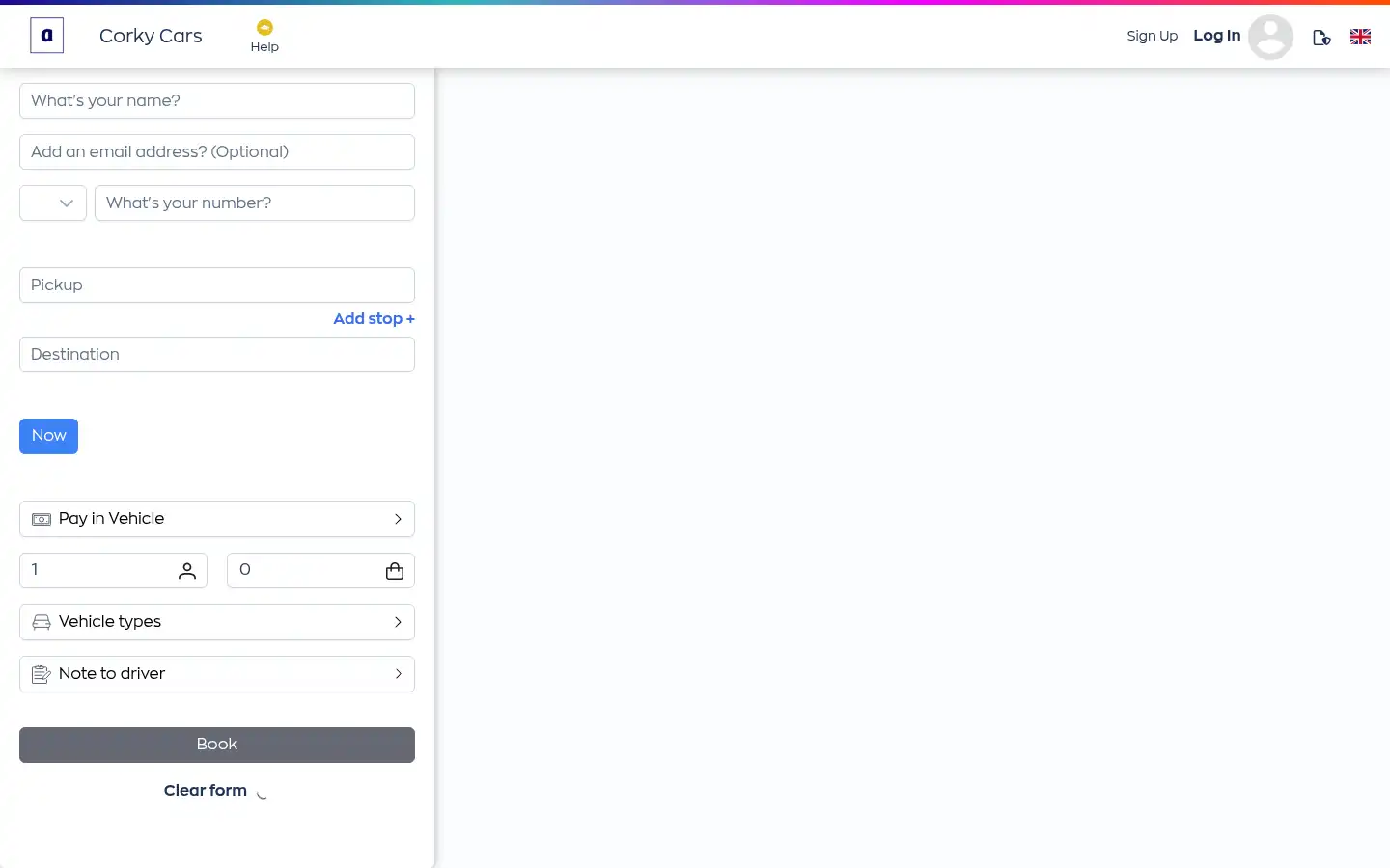 Screenshot of corkyscars.co.uk
