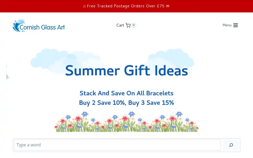 Screenshot of cornishglassart.co.uk