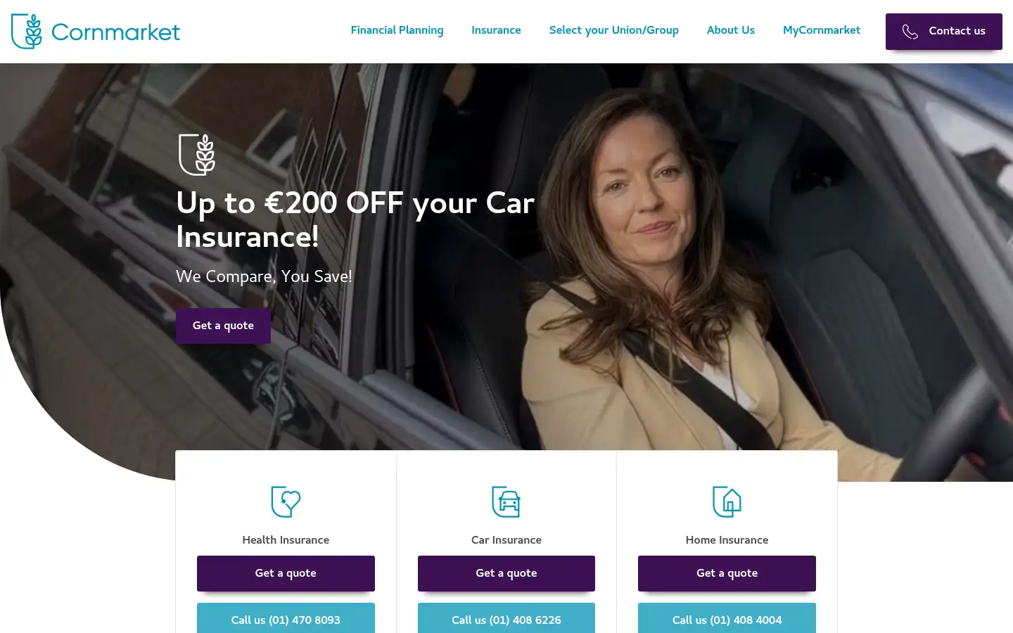 Screenshot of cornmarket.ie