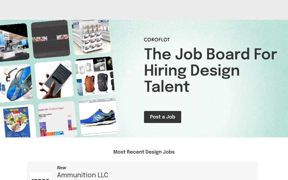 Screenshot of coroflot.com