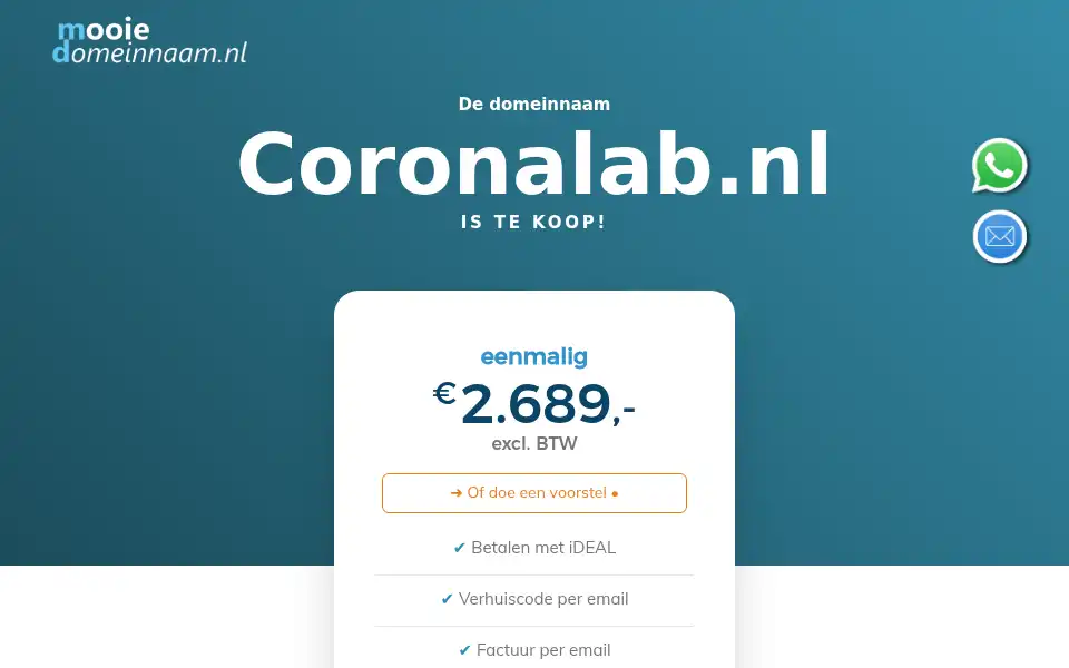 Screenshot of coronalab.nl