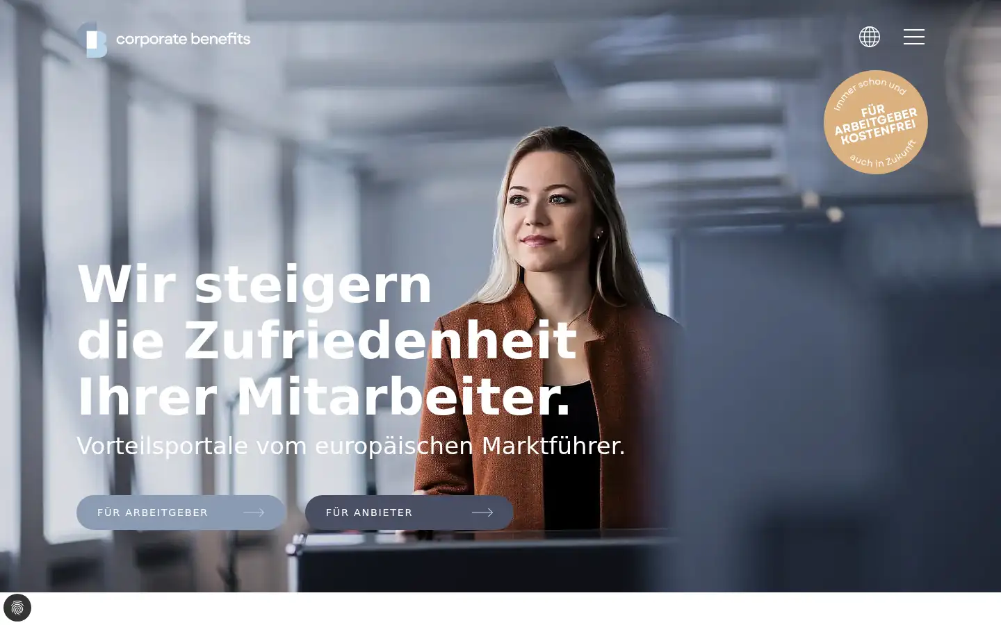 Screenshot of corporate-benefits.de
