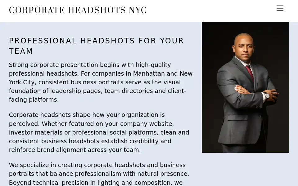 Screenshot of corporate-headshots-nyc.com