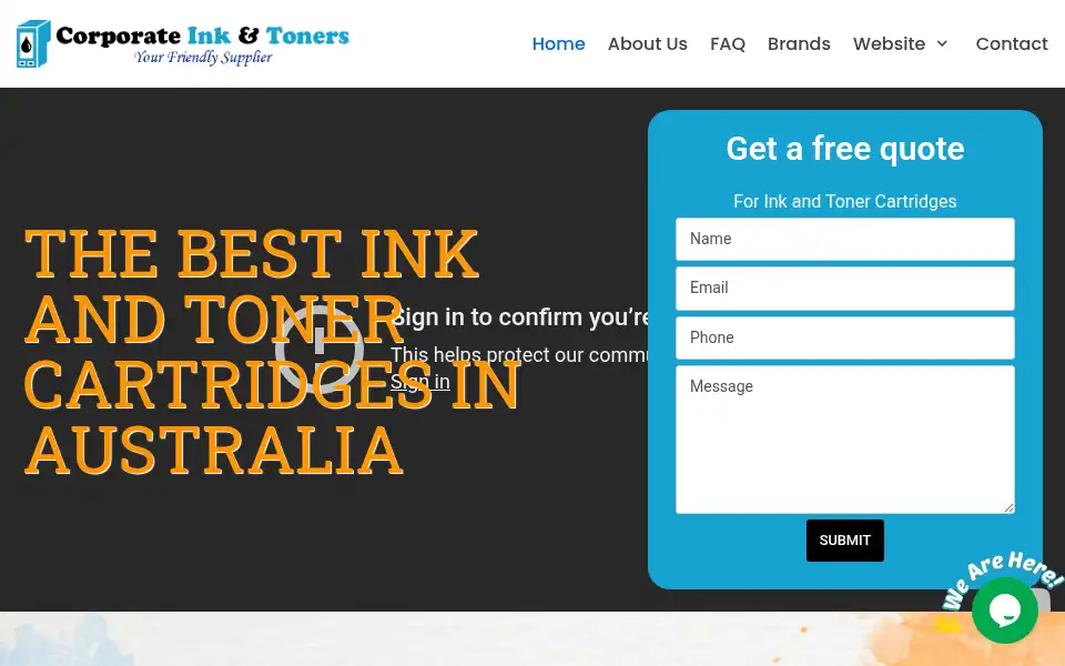 Screenshot of corporateinkandtoners.com.au