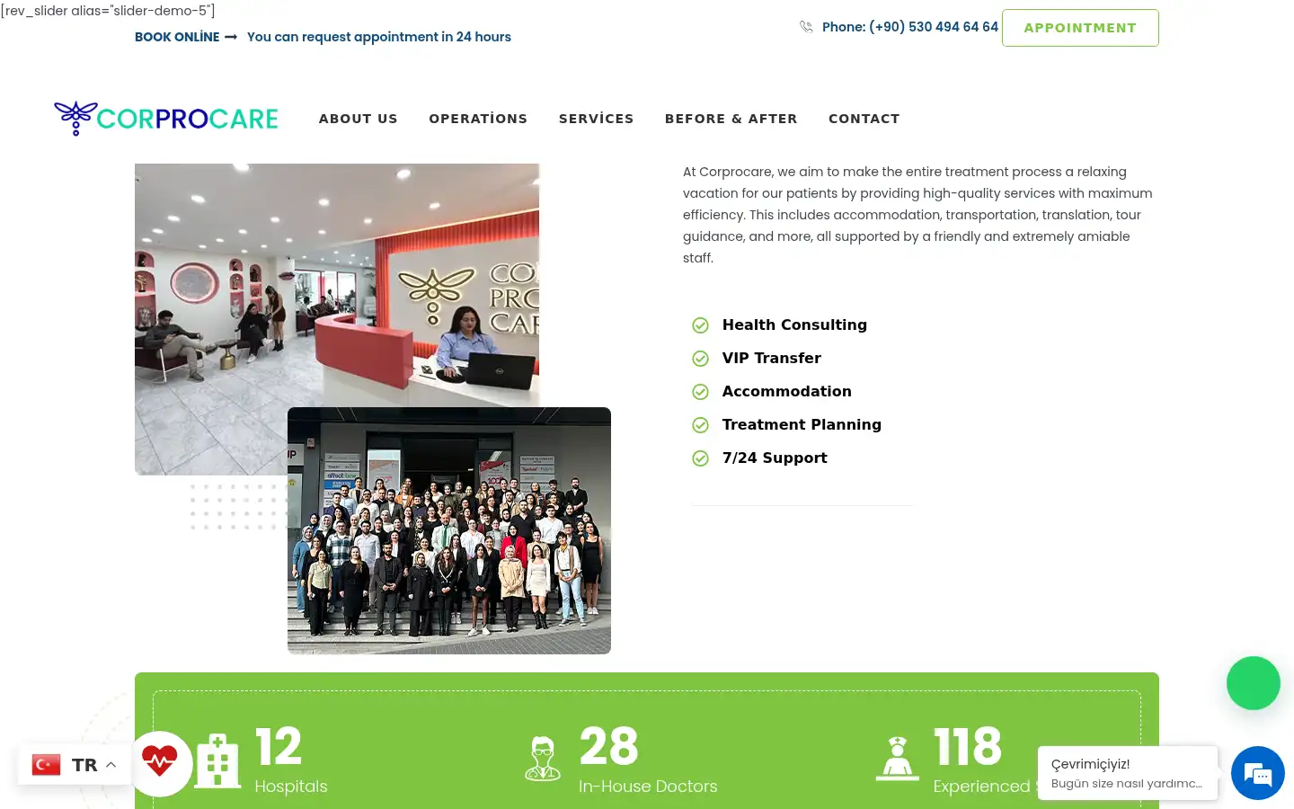 Screenshot of corprocare.com