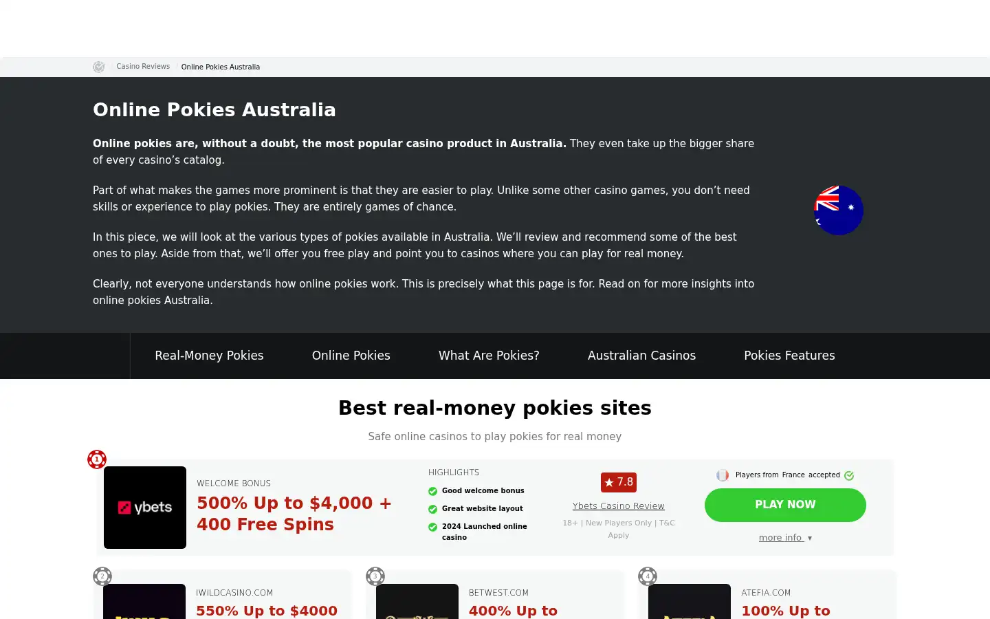 Screenshot of correctcasinos.com