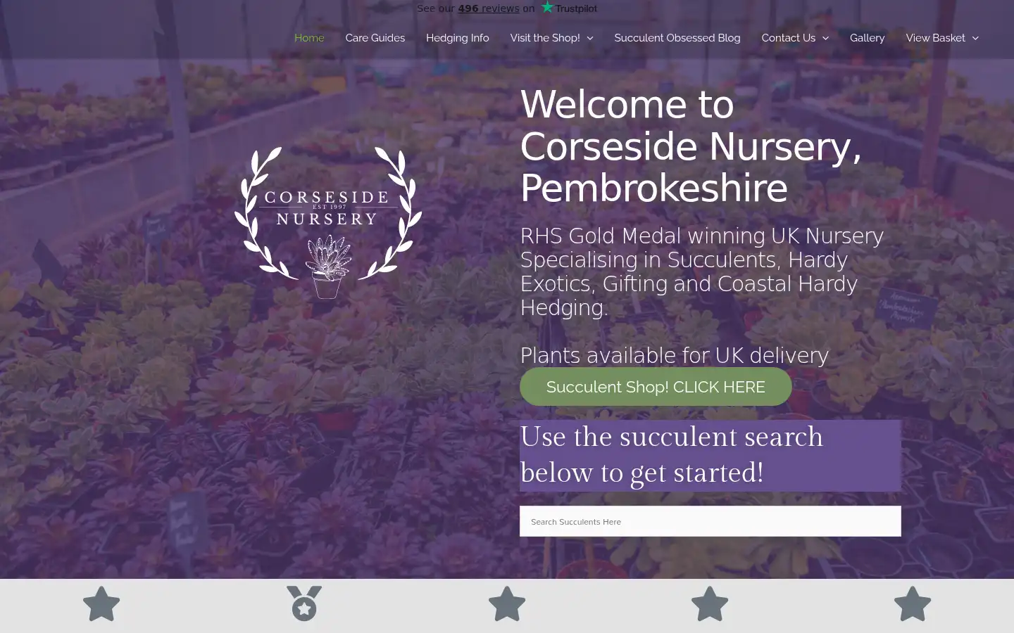 Screenshot of corsesidenursery.com
