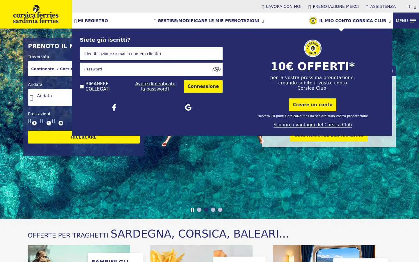 Screenshot of corsica-ferries.it