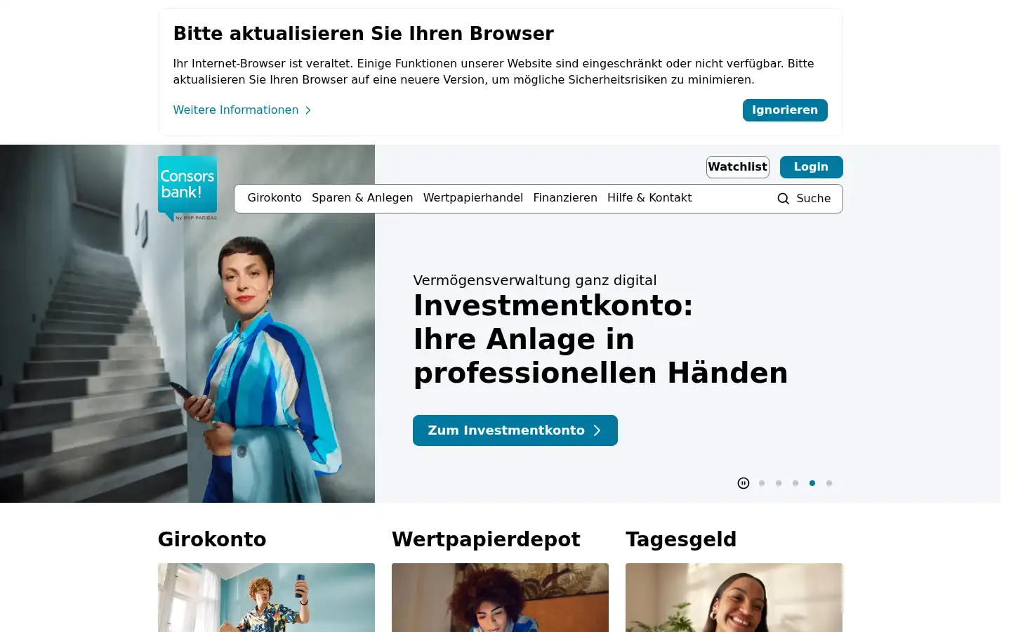 Screenshot of cortalconsors.de