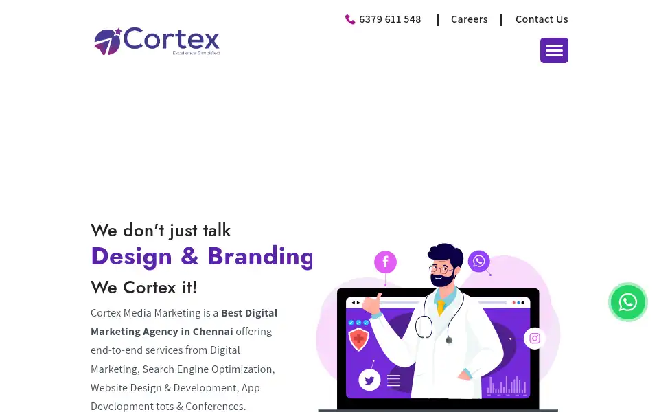 Screenshot of cortexmarketing.in