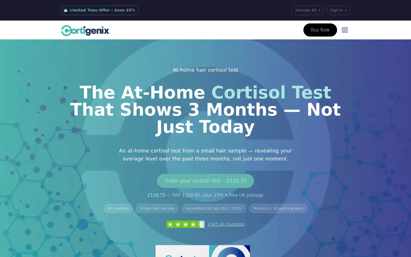 Screenshot of cortigenix.com