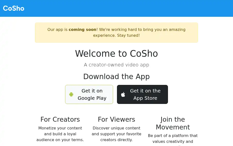 Screenshot of cosho.app