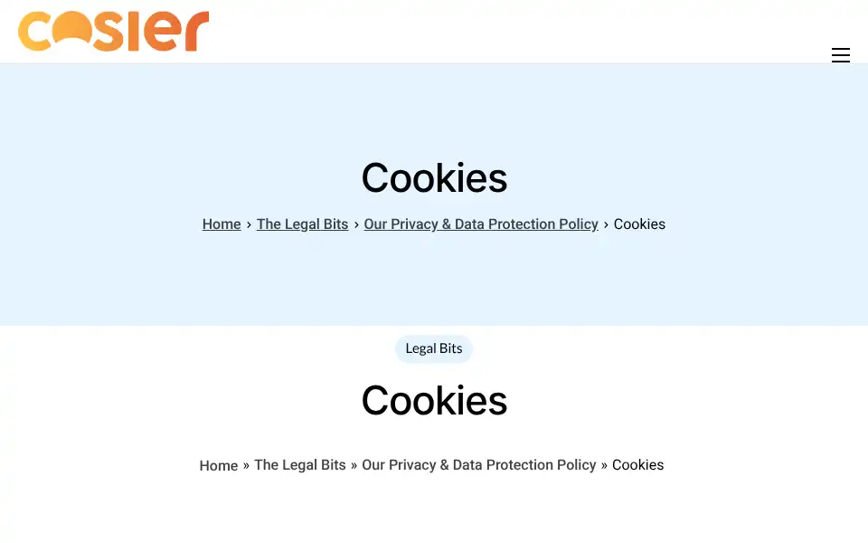 Screenshot of cosier.com