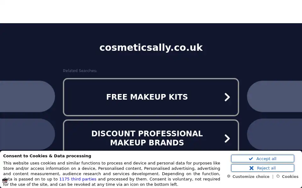 Screenshot of cosmeticsally.co.uk