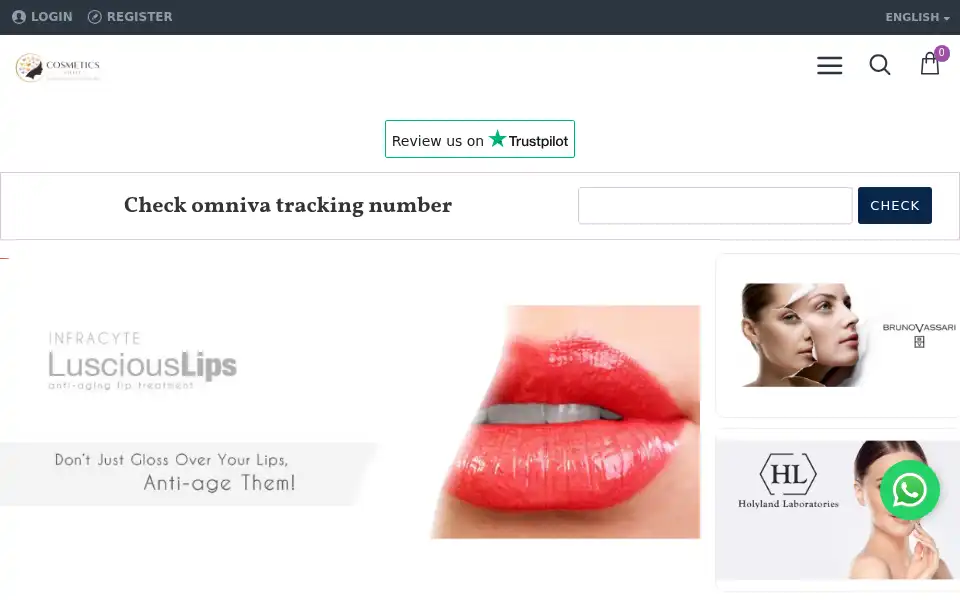 Screenshot of cosmeticsshop.eu