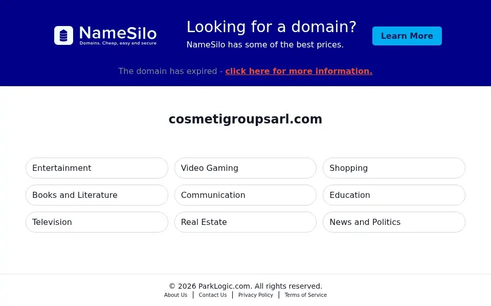 Screenshot of cosmetigroupsarl.com