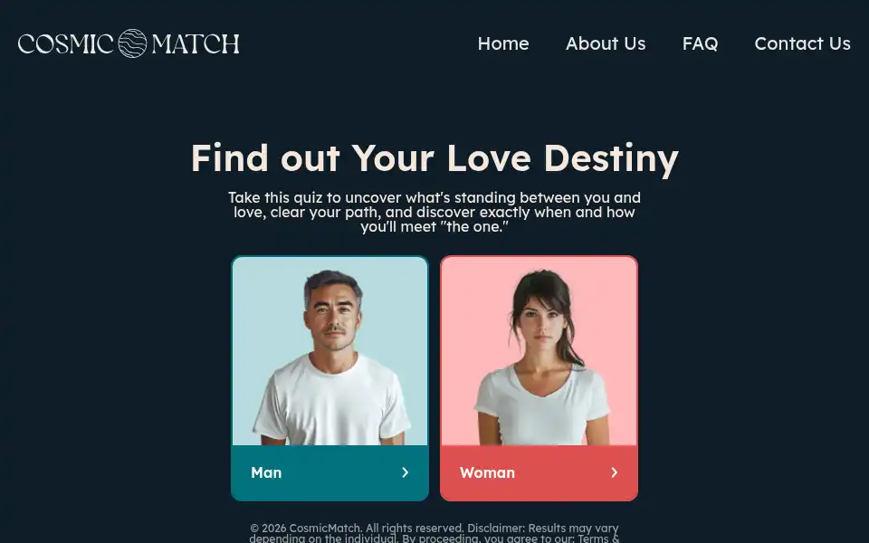 Screenshot of cosmicmatch.org