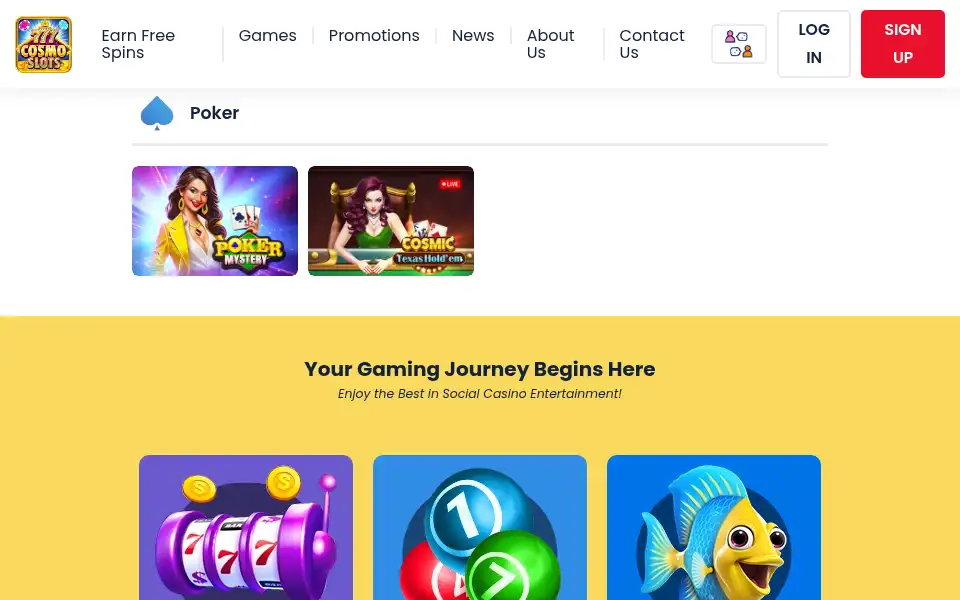 Screenshot of cosmoslots.com