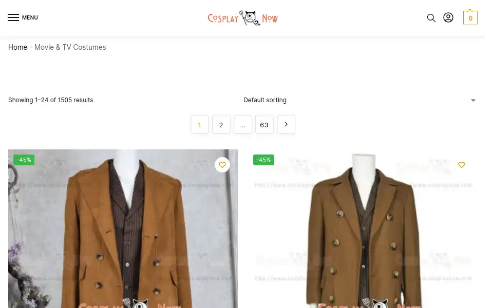 Screenshot of cosplaynow.com