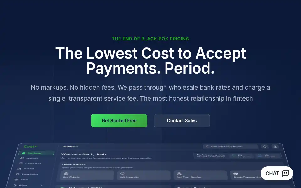 Screenshot of costplus.io