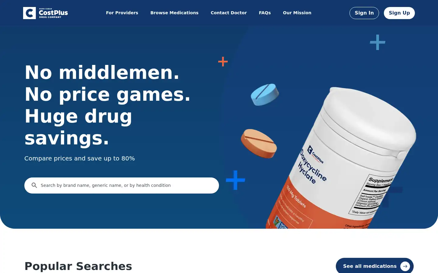 Screenshot of costplusdrugs.com