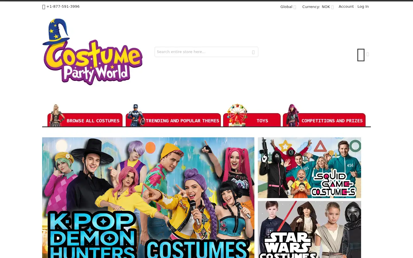 Screenshot of costumepartyworld.com