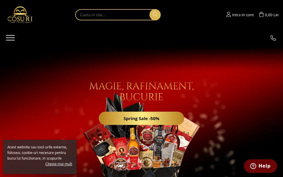Screenshot of cosuri-cadou.ro